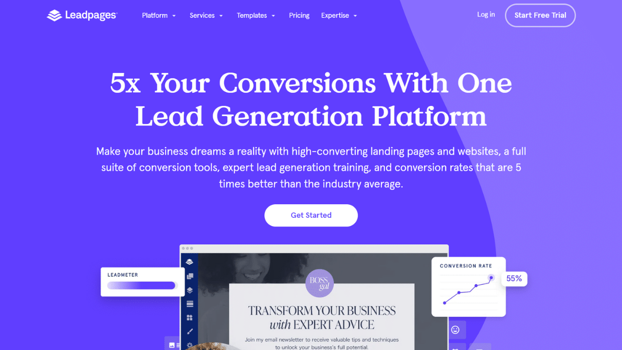 leadpages landing page screenshot