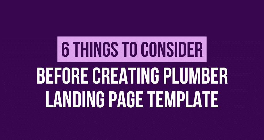 plumber landing page template