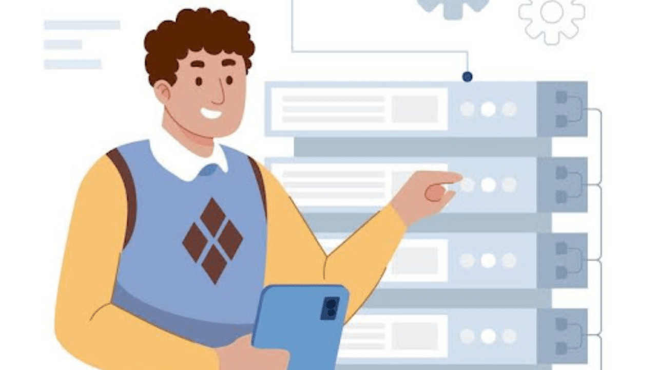 Abstract creative website hosting illustration