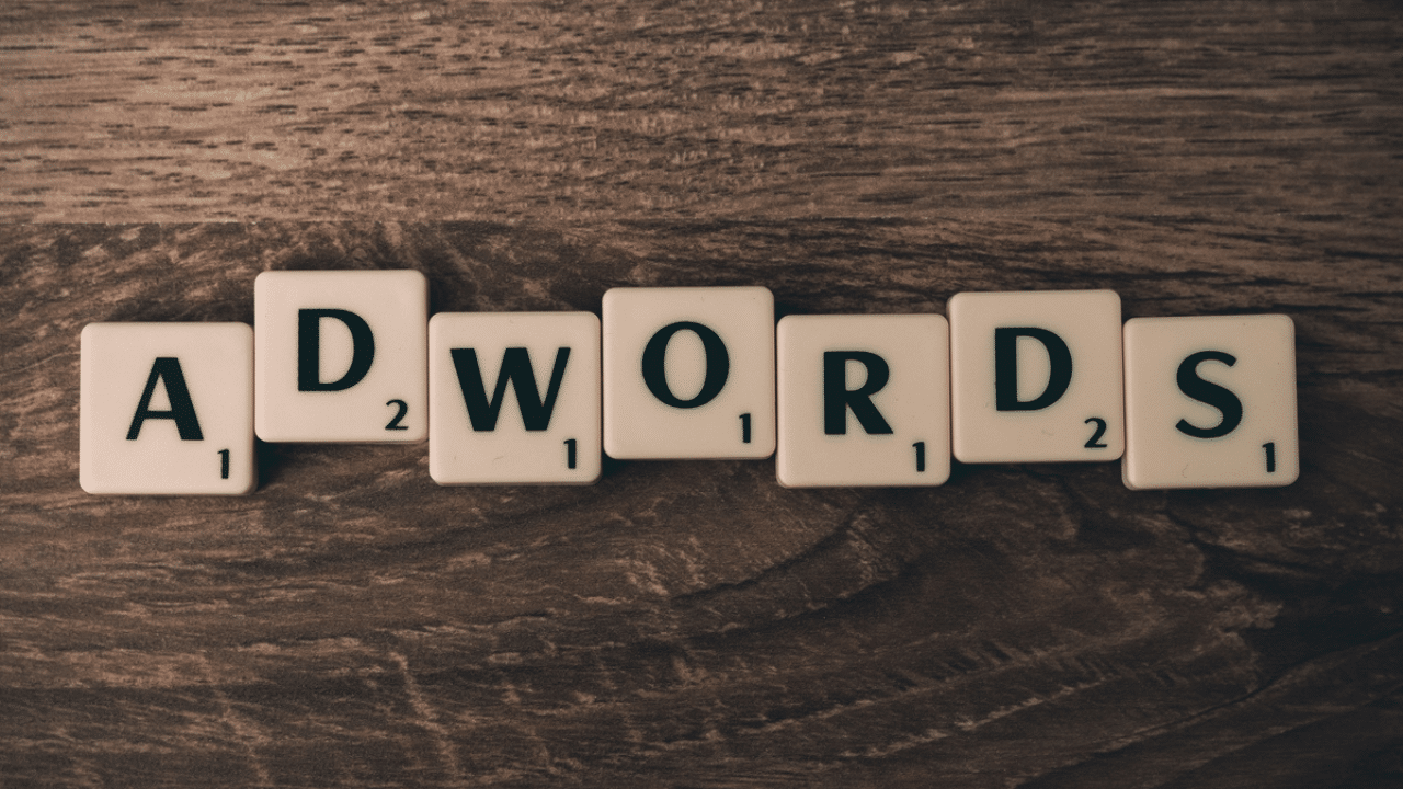 Adwords written on scrabble pieces